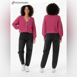 H&M Pink V-Neck Sweater